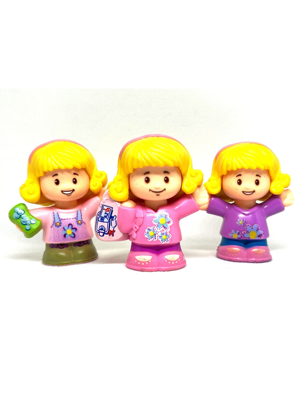 Lot of 3 Fisher Price Little People - Blonde Hair, Girls